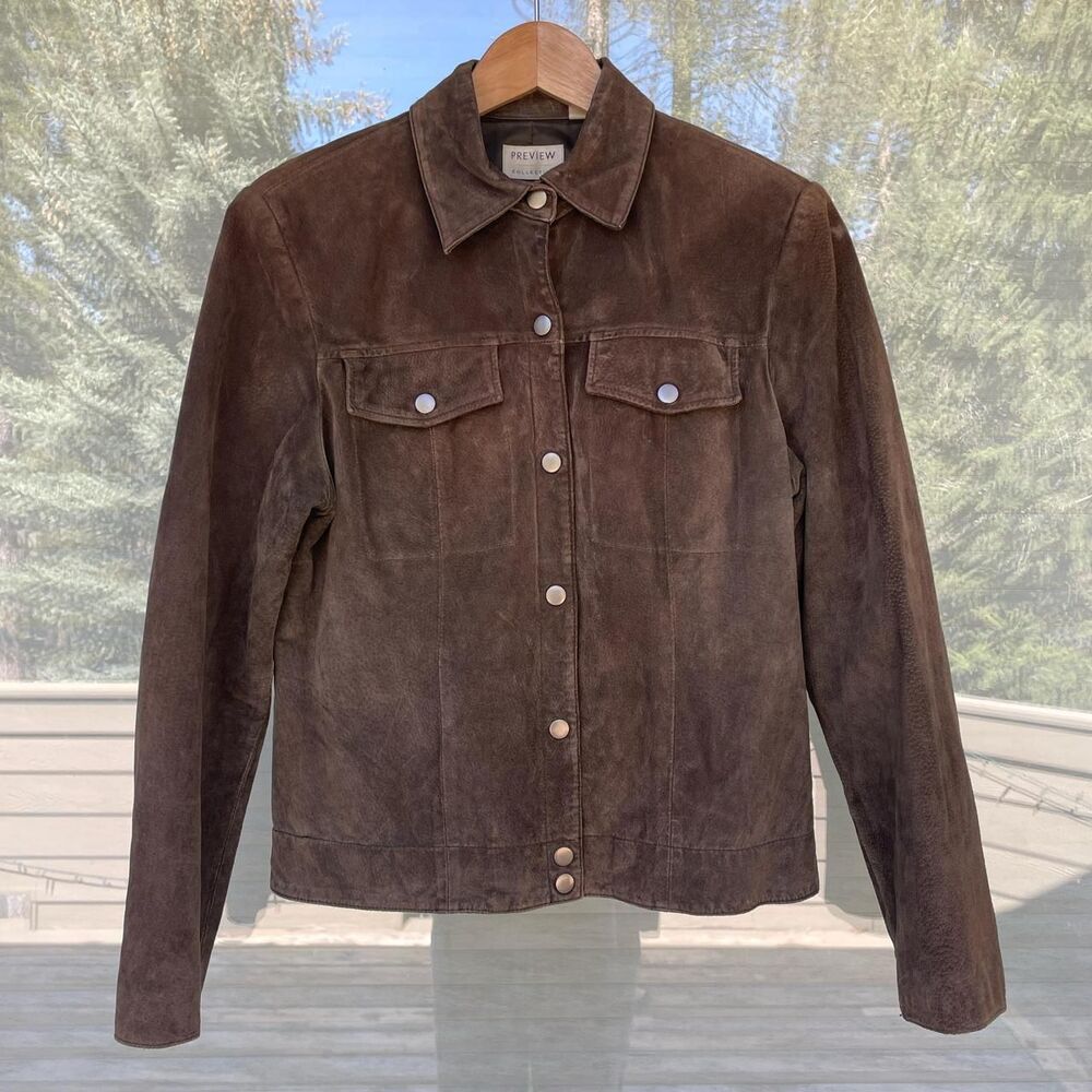 Brown genuine leather jacket
